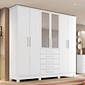 Guarda-Roupa Casal Com Espelho 6 Portas em MDF Bianchi Clara Branco Guarda-Roupa Casal Com Espelho 6 Portas em MDF Bianchi Clara Branco