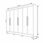Guarda-Roupa Casal Com Espelho Em MDF 6 Portas Bianchi Nina Nature Guarda-Roupa Casal Com Espelho Em MDF 6 Portas Bianchi Nina Nature