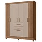 Guarda Roupa Casal Malta com 7 Portas e 2 Gavetas Carvalho/ Fendi - Moval Moveis Guarda Roupa Casal Malta com 7 Portas e 2 Gavetas Carvalho/ Fendi - Moval Moveis