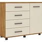 Cômoda 4 Gavetas 1 Porta Abrir Demobile Flora 125cm - Cinamomo/Off White