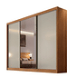Guarda Roupa Casal com Espelho 3 Portas 6 Gavetas 100% MDF - Sollo-Cumaru/Fendi - Novo Horizonte
