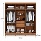 Guarda-roupa 6 Portas 2 Gavetas Imop Portugal 026 183cm - Cinamomo/Off White