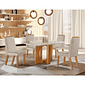 Conjunto Mesa Firenze 120x80cm com 4 Cadeiras Riviera Castanho/Off White Sued 164- LJ Móveis  Conjunto Mesa Firenze 120x80cm com 4 Cadeiras Riviera Castanho/Off White Sued 164- LJ Móveis