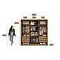 Guarda Roupa Casal com Espelho 3 Portas 6 Gavetas 100% MDF Arezzo Cumaru/Fendi - Novo Horizonte