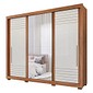 Guarda-Roupa Casal Com Espelho 3 Portas de Correr em MDF Panan Móveis Vitória Cinamomo/Off White Guarda-Roupa Casal Com Espelho 3 Portas de Correr em MDF Panan Móveis Vitória Cinamomo/Off White