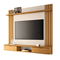 Painel para TV 70 polegadas Detalhe Ripado Solus Cinamomo/Off White HB Móveis Painel para TV 70 polegadas Detalhe Ripado Solus Cinamomo/Off White HB Móveis