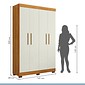 Guarda-roupa Flórida 4 Portas 3 Gavetas 141cm MDF Tigus - Amadeirado/Off White