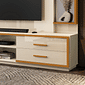 Estante Home para TV até 75 Polegadas com Espelho 4 Gavetas Leni Off White/Cedro - EDN Estante Home para TV até 75 Polegadas com Espelho 4 Gavetas Leni Off White/Cedro - EDN