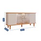 Buffet Aparador 4 portas 100% MDF, com Vidro Temperado Janice Cimol Cinamomo/Off White 