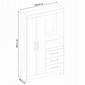 Guarda‑Roupa Solteiro 2 Portas 3 Gavetas NT 6020 Notável Móveis Branco/Rosa Flex