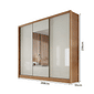 Guarda Roupa Casal com Espelho 3 Portas 6 Gavetas 100% MDF Arezzo Cumaru/Fendi - Novo Horizonte