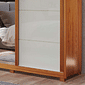 Guarda-Roupa Big 2.7 Anna Euro 100% MDF, com Espelho, 3 portas de correr, Nature/Off White - Bom Pastor