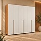 Guarda-roupa 100% MDF 6 Portas 7 Gavetas Robel Classic 2,7 Com Pés Freijó/Off White