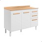 Balcão Nicioli 2 Portas 3 Gavetas Intenza 120cm Branco/Freijó Balcão Nicioli 2 Portas 3 Gavetas Intenza 120cm Branco/Freijó
