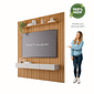 Painel Ripado para TV 65 Polegadas em MDF Permóbili Maragogi 185cm Nature/Off White Painel Ripado para TV 65 Polegadas em MDF Permóbili Maragogi 185cm Nature/Off White