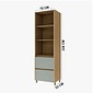 Paneleiro Nesher 2 Portas 2 Gavetas Rainha 70cm Naturale/Verde