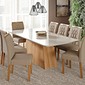 Sala de Jantar Mesa Helena com 8 Cadeiras Juliana  100% MDF 210X100 Retangular Cinamomo/Off White - Cimol