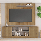 Rack com Painel para TV Até 75 Polegadas Simetria 2 Portas Frisado Mel/Cacal - Caemmun Rack com Painel para TV Até 75 Polegadas Simetria 2 Portas Frisado Mel/Cacal - Caemmun