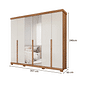 Guarda-Roupa Casal com Espelho 6 Portas em MDF Panan Móveis Guarapari Cinamomo/Off White Guarda-Roupa Casal com Espelho 6 Portas em MDF Panan Móveis Guarapari Cinamomo/Off White