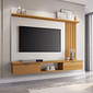 Painel para TV 55 Polegadas Ripado Lets Cinamomo/Off White - HB Móveis Painel para TV 55 Polegadas Ripado Lets Cinamomo/Off White - HB Móveis