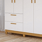 Guarda Roupa 4 Portas Infantil Jujuba 100% MDF Permóbili - Branco/Nature