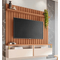 Painel para TV 70 Polegadas Ripado Átrio Cinamomo/Off White - HB Móveis