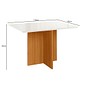 Mesa Helo Nova 120x90 com Vidro para 4 Lugares Freijo Off/Bege Poliman
