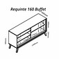 Buffet 160 Requinte 4 Portas 100% MDF Com Pés Madeira Naturale Off Gelius