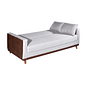 Sofá-cama Palácius 3 Lugares 205cm Bom Pastor Estofados - Linho Cinza