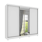 Guarda-Roupa Casal 100% MDF Com Espelho 3 Portas de Correr 6 Gavetas Tcil Móveis Milão Branco Guarda-Roupa Casal 100% MDF Com Espelho 3 Portas de Correr 6 Gavetas Tcil Móveis Milão Branco