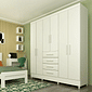 Guarda-Roupa Casal com Espelho, 6 Portas Tcil Móveis Arizona Branco Guarda-Roupa Casal com Espelho, 6 Portas Tcil Móveis Arizona Branco