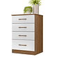 Cômoda para Quarto Com 4 Gavetas Moval MS913  Naturale/Branco Cômoda para Quarto Com 4 Gavetas Moval MS913  Naturale/Branco