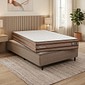 Conjunto Base Box com Colchão Casal Molas Ensacadas Design Talismã 138X188X60 Marrom