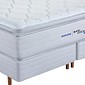 Conjunto Box Casal Bariloche Ice King 193cm Molas Ensacadas Espuma D33 com Pillow Top