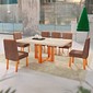 Mesa de Jantar Sentra 160x80 Tampo com Vidro, 06 cadeiras Nature/T3010 - Bom Pastor  Mesa de Jantar Sentra 160x80 Tampo com Vidro, 06 cadeiras Nature/T3010 - Bom Pastor