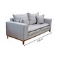 Sofá Búzios 3 Lugares 2,00m com Pillow – Assento em Espuma D33 e Pés de Madeira - Cinza - Design Sofá Búzios 3 Lugares 2,00m com Pillow – Assento em Espuma D33 e Pés de Madeira - Cinza - Design