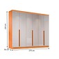 Guarda-Roupa Casal 100% MDF 6 Portas Alvorada Nature/Off White - Bianchi Guarda-Roupa Casal 100% MDF 6 Portas Alvorada Nature/Off White - Bianchi