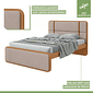 Cama Casal em MDF/MDP Lopas Leder Amendoa Clean/Bege Cama Casal em MDF/MDP Lopas Leder Amendoa Clean/Bege