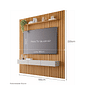 Painel Ripado para TV 65 Polegadas em MDF Permóbili Maragogi 185cm Nature/Off White Painel Ripado para TV 65 Polegadas em MDF Permóbili Maragogi 185cm Nature/Off White