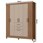 Guarda Roupa Casal Malta com 7 Portas e 2 Gavetas Carvalho/ Fendi - Moval Moveis Guarda Roupa Casal Malta com 7 Portas e 2 Gavetas Carvalho/ Fendi - Moval Moveis