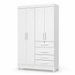 Guarda-roupa Solteiro Sobral 4 Portas 4 Gavetas com Chave Moval - Branco