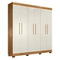 Guarda-roupa Flórida 6 Portas 4 Gavetas Tigus 210cm - Amadeirado/Off White