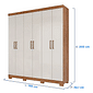 Guarda-Roupa Casal Em MDF 6 Portas Panan Milena Cinamomo/Off White Guarda-Roupa Casal Em MDF 6 Portas Panan Milena Cinamomo/Off White