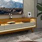 Painel Royal 220 Com Rack Requinte 212 LED Rodízios Off White Naturale Gelius