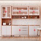 Cozinha Completa Esplêndida Cristal 5 Módulos 270cm 100% MDF MGM Móveis - Cinamomo/Of White
