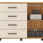 Cômoda 4 Gavetas 1 Porta Abrir Demobile Flora 125cm - Cinamomo/Off White