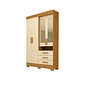 Guarda-Roupa com Espelho Debora 4 Portas 100% MDF Cinamomo/Off White - ACP Móveis Guarda-Roupa com Espelho Debora 4 Portas 100% MDF Cinamomo/Off White - ACP Móveis