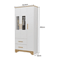 Guarda-Roupa Infantil 3 Portas em MDF Moveis Peroba Popy Branco Brilho/Carvalho