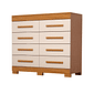 Cômoda Cleo 8, gavetas 100% MDF Nature/Off White - ACP Cômoda Cleo 8, gavetas 100% MDF Nature/Off White - ACP