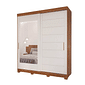 Guarda-Roupa Casal Com Espelho 2 Portas de Correr 100% MDF Panan Móveis Flora Cinamomo/Off White Guarda-Roupa Casal Com Espelho 2 Portas de Correr 100% MDF Panan Móveis Flora Cinamomo/Off White
